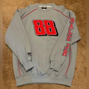 Dale Earnhardt Jr 88 NASCAR Crewneck Sweater Sweatshirt Gray and Red Size Large